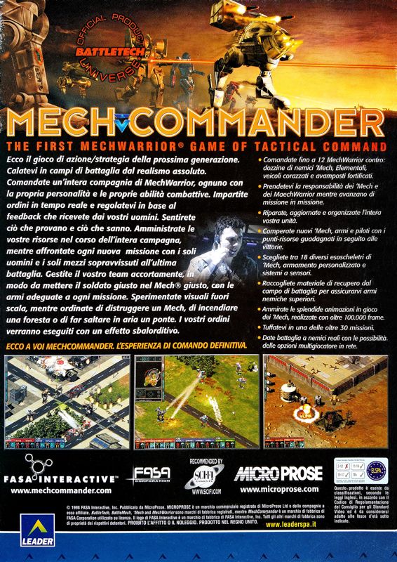 Mech Commander cover or packaging material - MobyGames