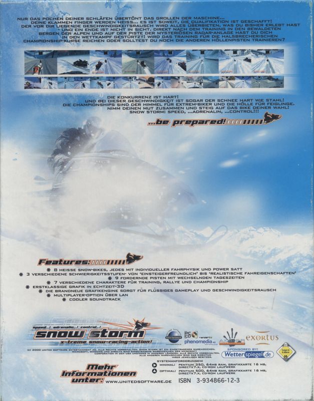 Back Cover for Snow Storm (Windows)