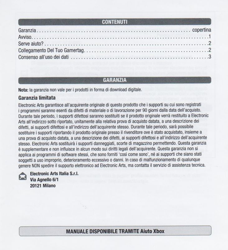 Manual for FIFA 14 (Xbox One): 4-page Manual - Front