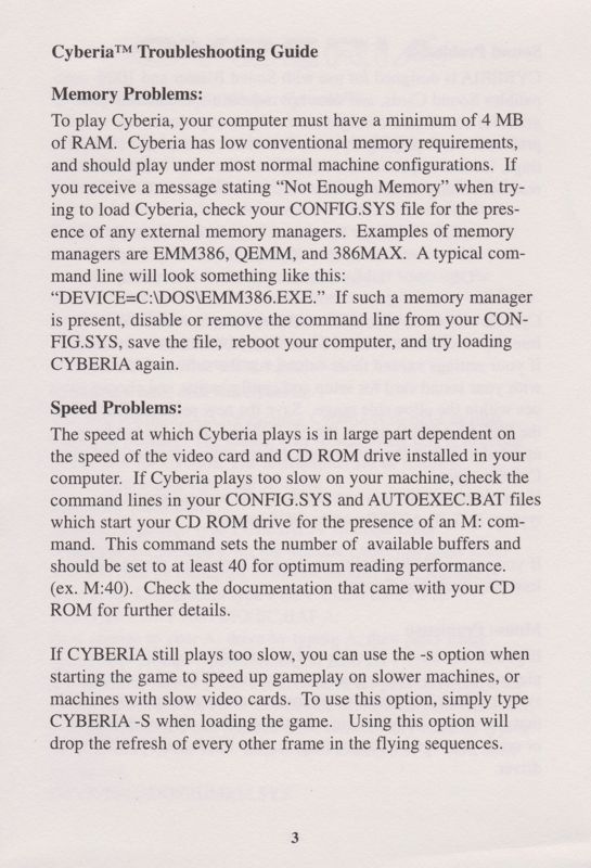 Extras for Cyberia (DOS): Installation & Troubleshooting Guide - Right Inlay