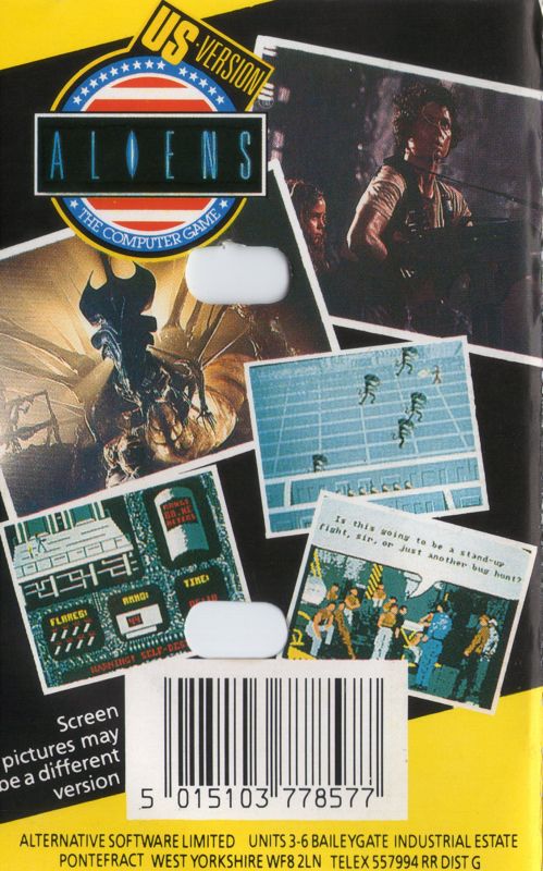 Back Cover for Aliens: The Computer Game (ZX Spectrum) (Budget re-release)