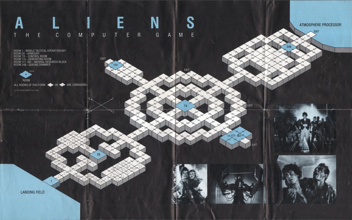 Map for Aliens: The Computer Game (ZX Spectrum)