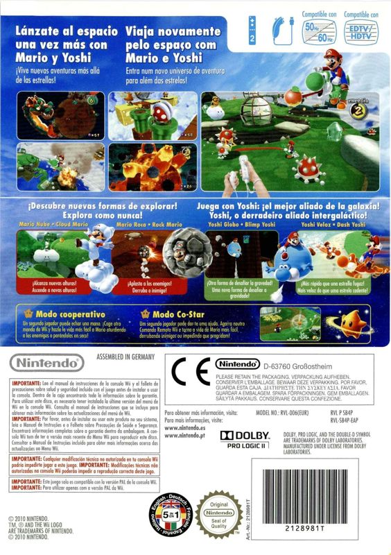 Back Cover for Super Mario Galaxy 2 (Wii)