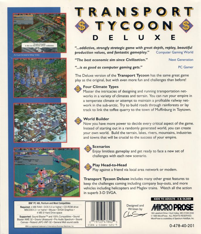 Back Cover for Transport Tycoon Deluxe (DOS)