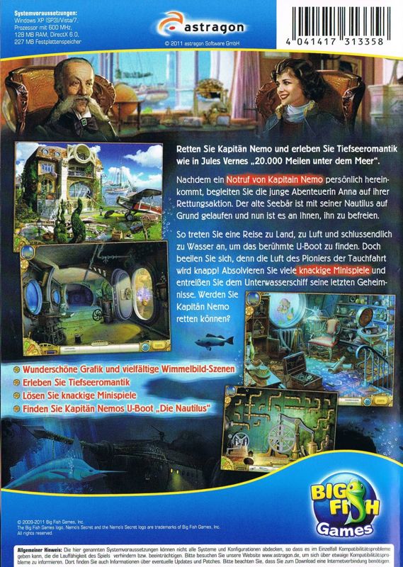 Back Cover for Nemo's Secret: The Nautilus (Windows)
