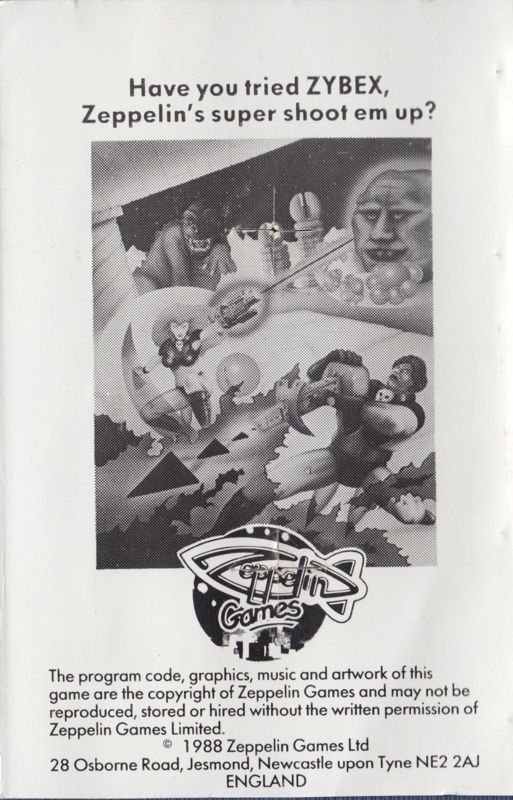 Inside Cover for Jasper! (ZX Spectrum) (Zeppelin release)