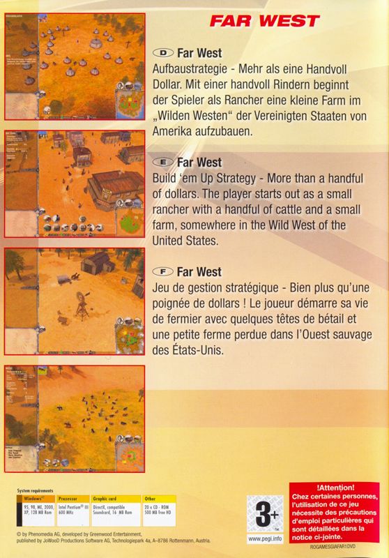 Other for 15 Giant Games Vol.1 (Windows): Far West Keep Case - Back