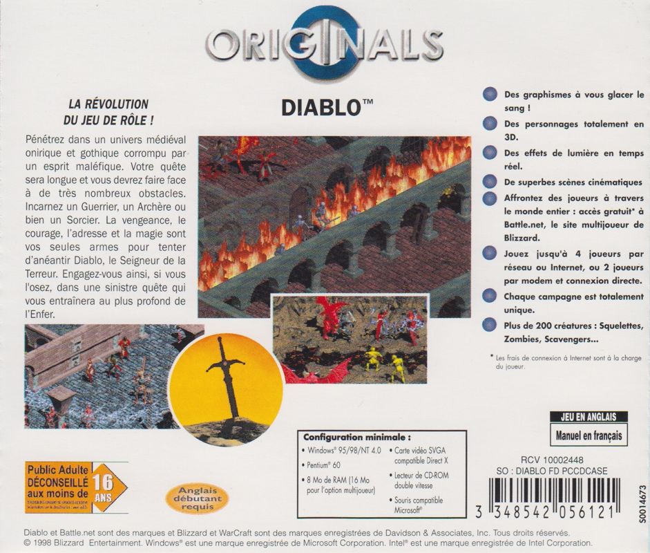 Other for Diablo (Windows) (Sierra Originals release (1998)): Jewel Case - Back