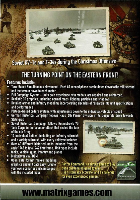 Inside Cover for Panzer Command: Operation Winter Storm (Windows): Right
