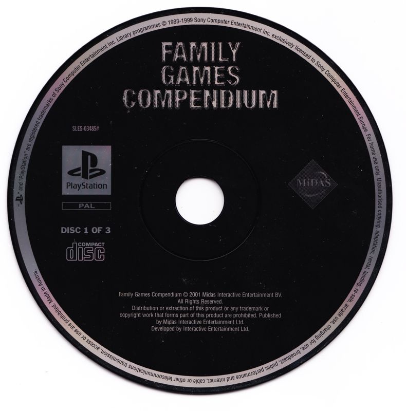 Media for Family Games Compendium (PlayStation): Disc 1/3