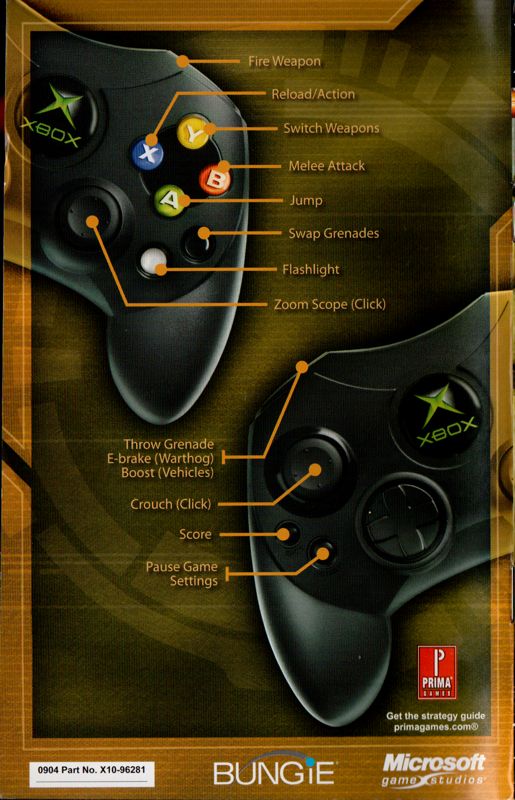 Manual for Halo 2 (Xbox): Back