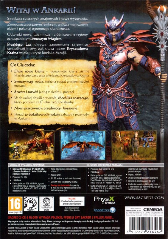 Back Cover for Sacred 2: Ice & Blood (Windows)
