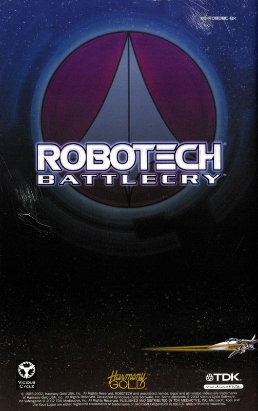 Manual for Robotech: Battlecry (Xbox): Back