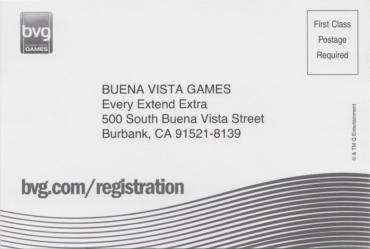 Extras for Every Extend Extra (PSP): Registration Card - Back