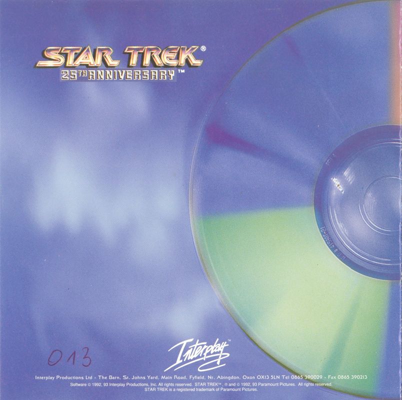 Other for Star Trek: 25th Anniversary (DOS) (White Label - Enhanced Version): Jewel Case - Inside