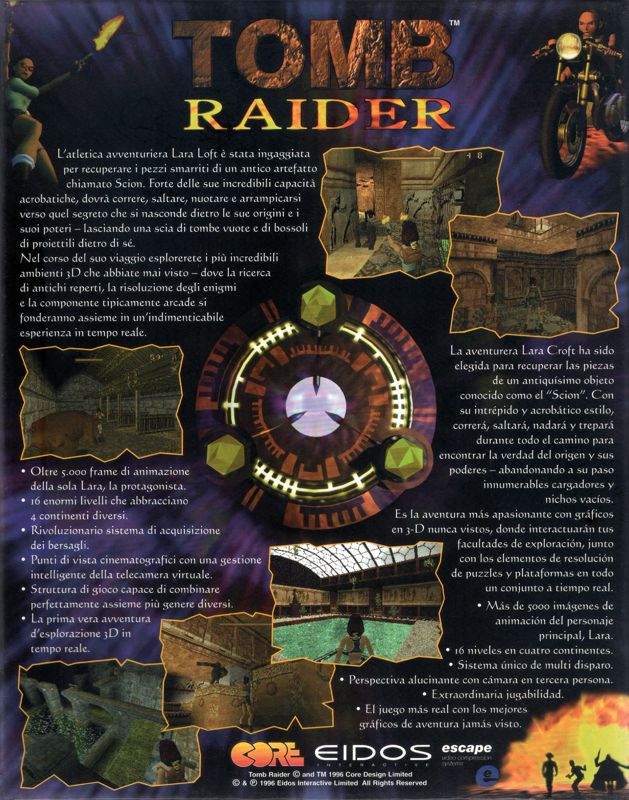 Back Cover for Tomb Raider (DOS)