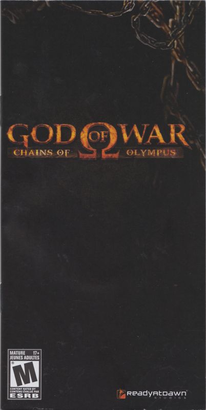 Manual for God of War: Chains of Olympus (PSP) (Greatest Hits / Grands Succès release): Front - English