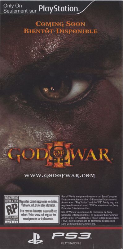 Manual for God of War: Chains of Olympus (PSP) (Greatest Hits / Grands Succès release): Back - French