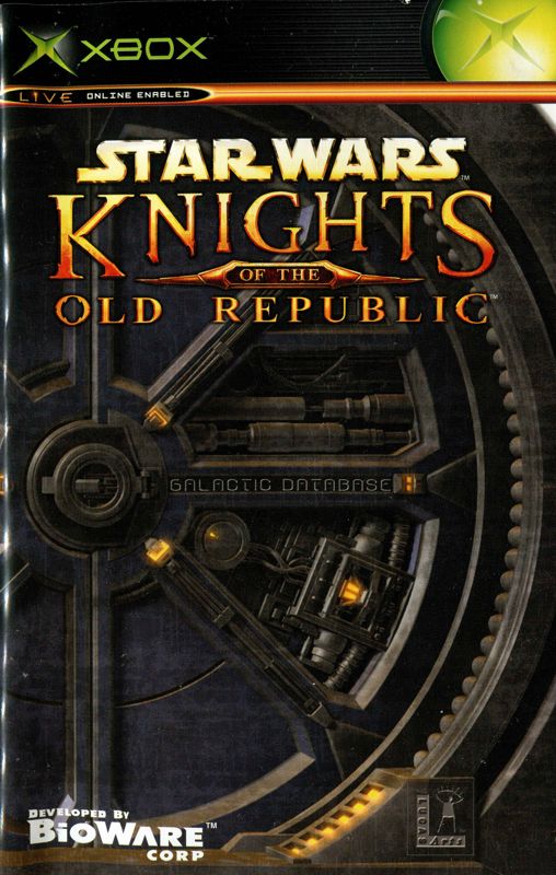 Manual for Star Wars: Knights of the Old Republic (Xbox) (Classics release)