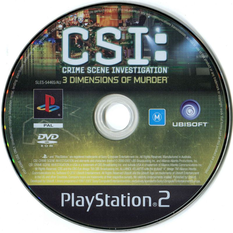 Media for CSI: Crime Scene Investigation - 3 Dimensions of Murder (PlayStation 2)