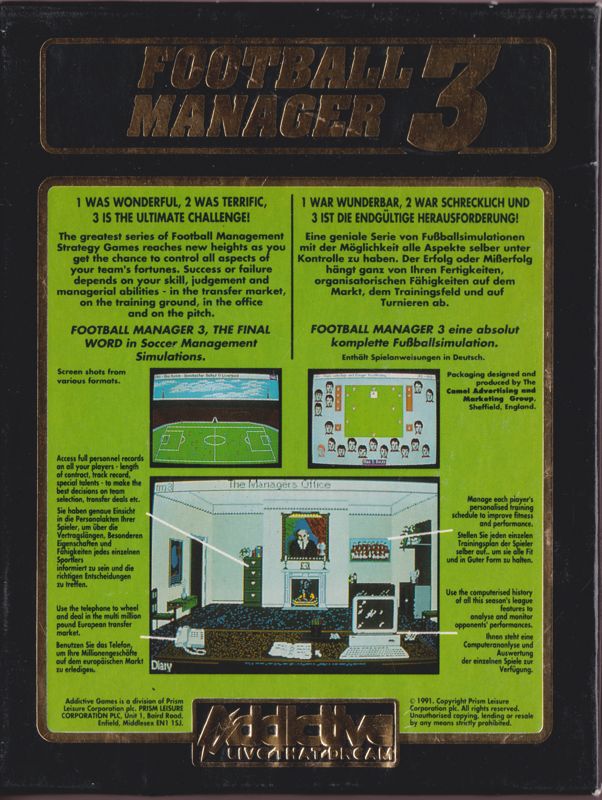 Back Cover for Football Manager 3 (ZX Spectrum)