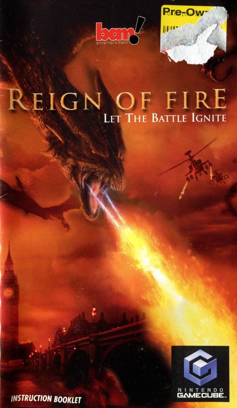 Manual for Reign of Fire (GameCube): Front