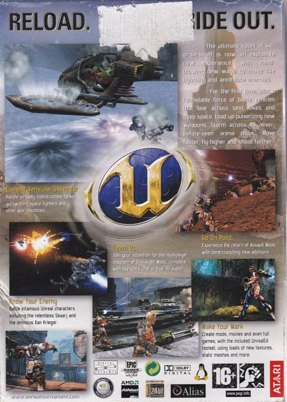 Back Cover for Unreal Tournament 2004 (Linux and Windows) (Small box release)