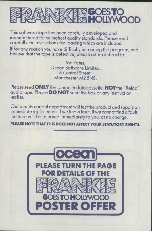 Extras for Frankie Goes to Hollywood (ZX Spectrum)