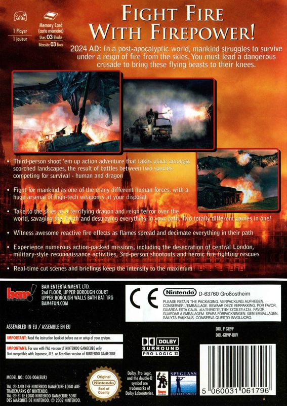 Back Cover for Reign of Fire (GameCube)