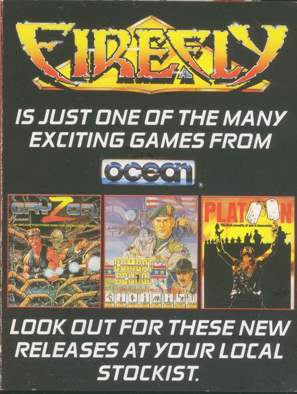 Inside Cover for Firefly (ZX Spectrum)