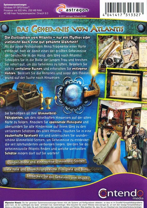Back Cover for Atlantis: Mysteries of Ancient Inventors (Windows)