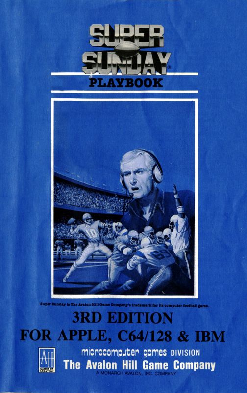 Manual for Super Bowl Sunday (Apple II): Front