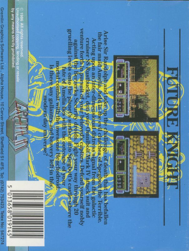 Back Cover for Future Knight (ZX Spectrum)