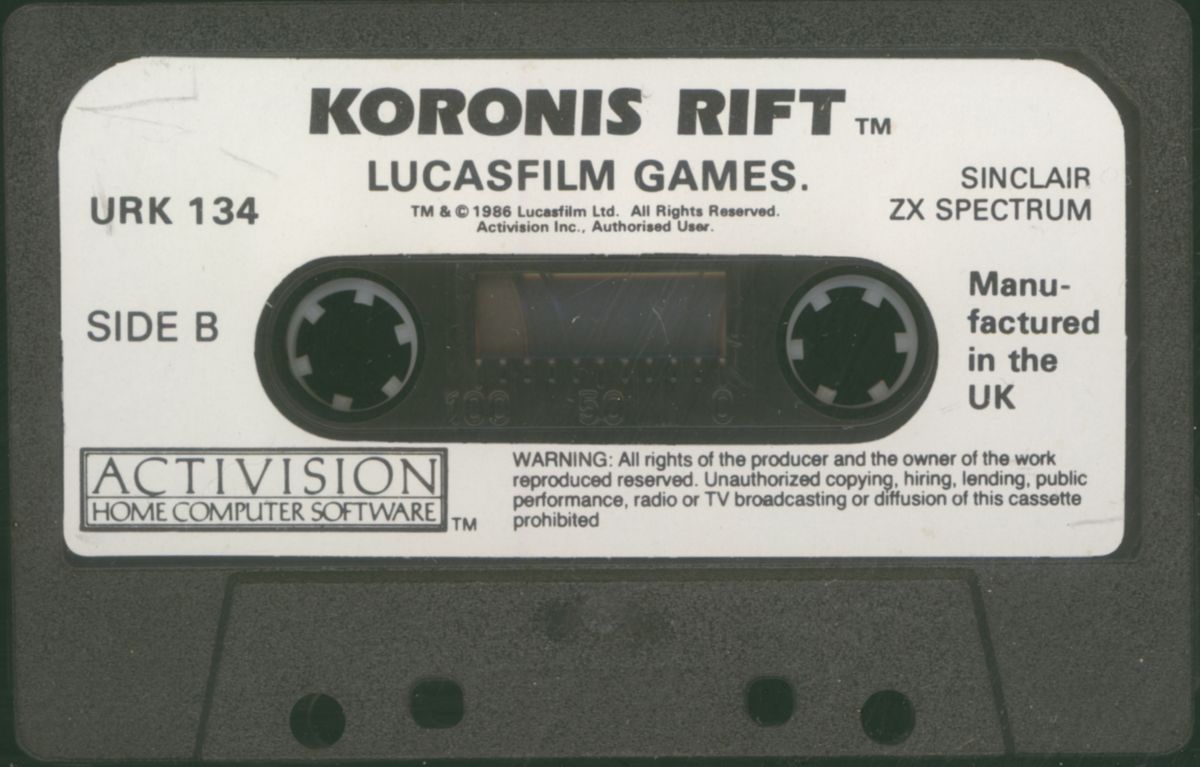 Media for Koronis Rift (ZX Spectrum): Side B
