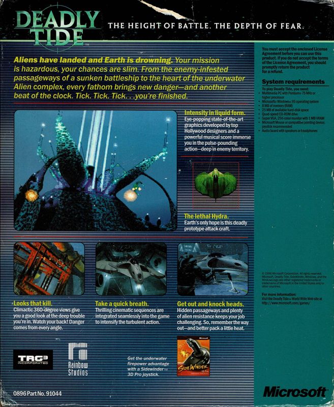 Back Cover for Deadly Tide (Windows)
