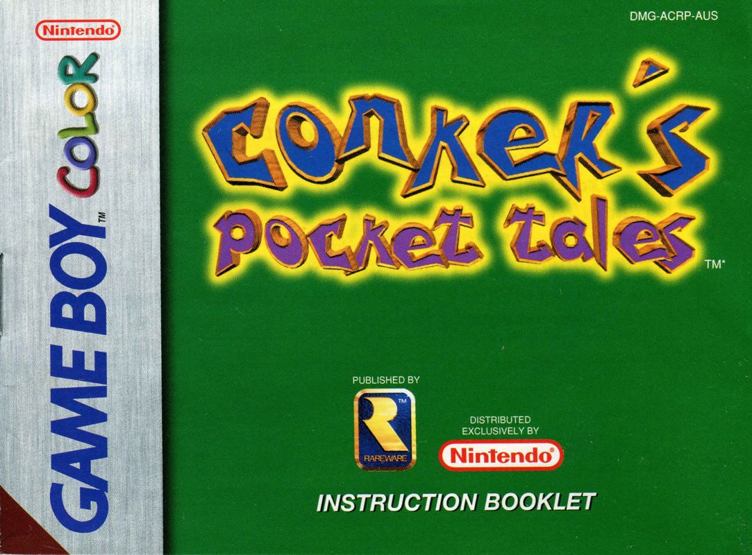 Manual for Conker's Pocket Tales (Game Boy Color): Front