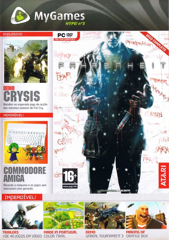 Front Cover for Indigo Prophecy (Windows) (MyGames Hype! Covermount)