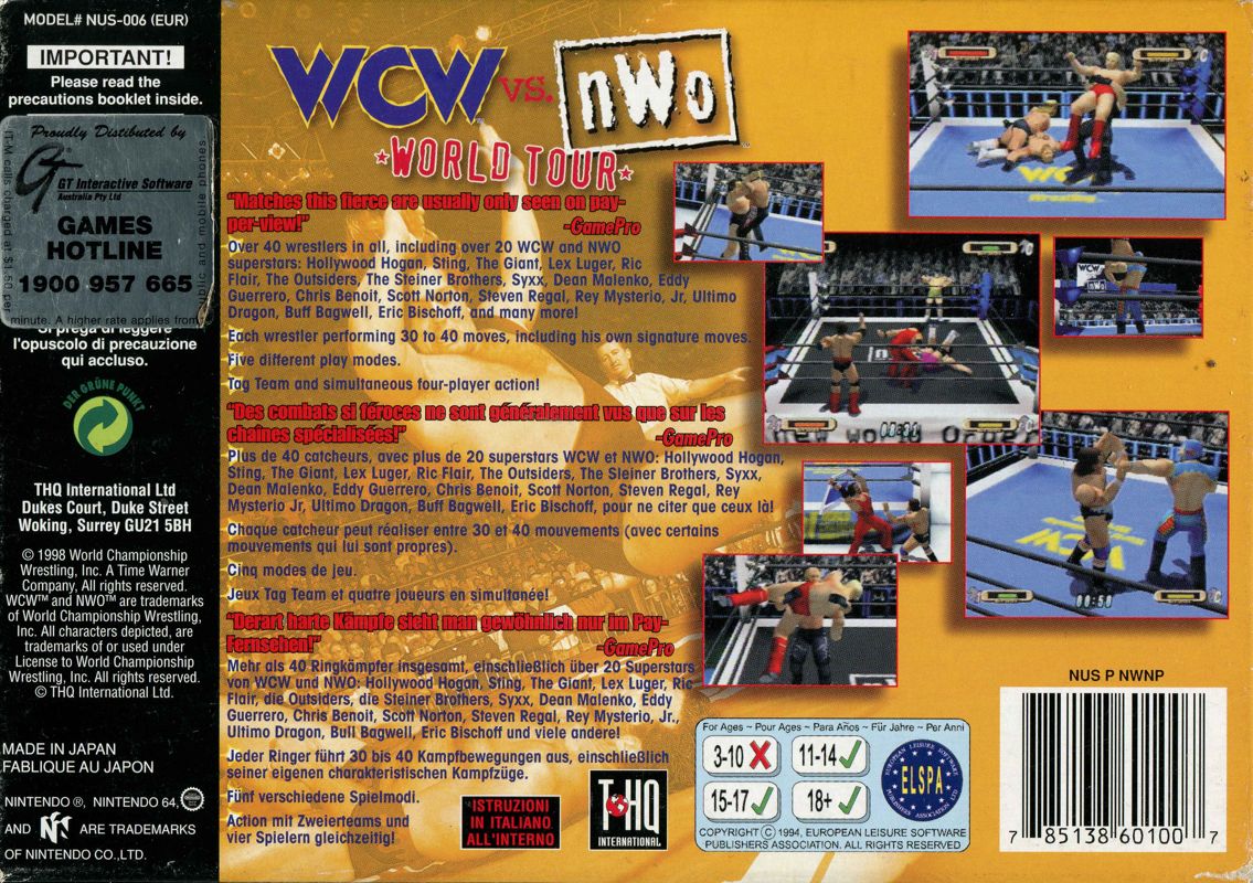 Back Cover for WCW vs. NWO: World Tour (Nintendo 64)