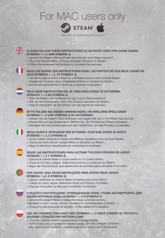 Other for Syberia 3 (Collector's Edition) (Macintosh and Windows): DLC Code - Back