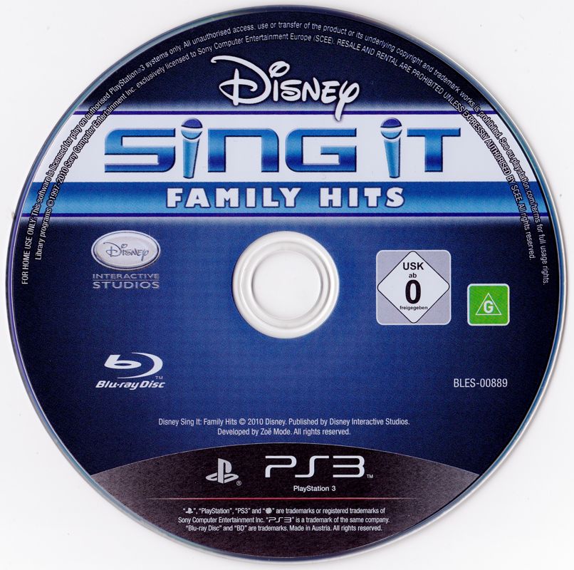 Media for Disney Sing It: Family Hits (PlayStation 3)
