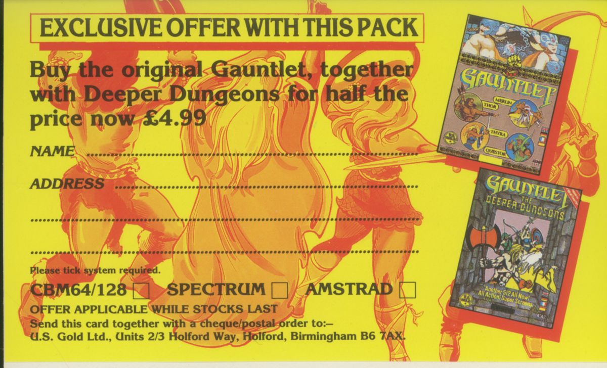 Inside Cover for Gauntlet II (ZX Spectrum)
