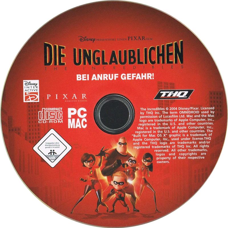 Media for The Incredibles: When Danger Calls (Macintosh and Windows)