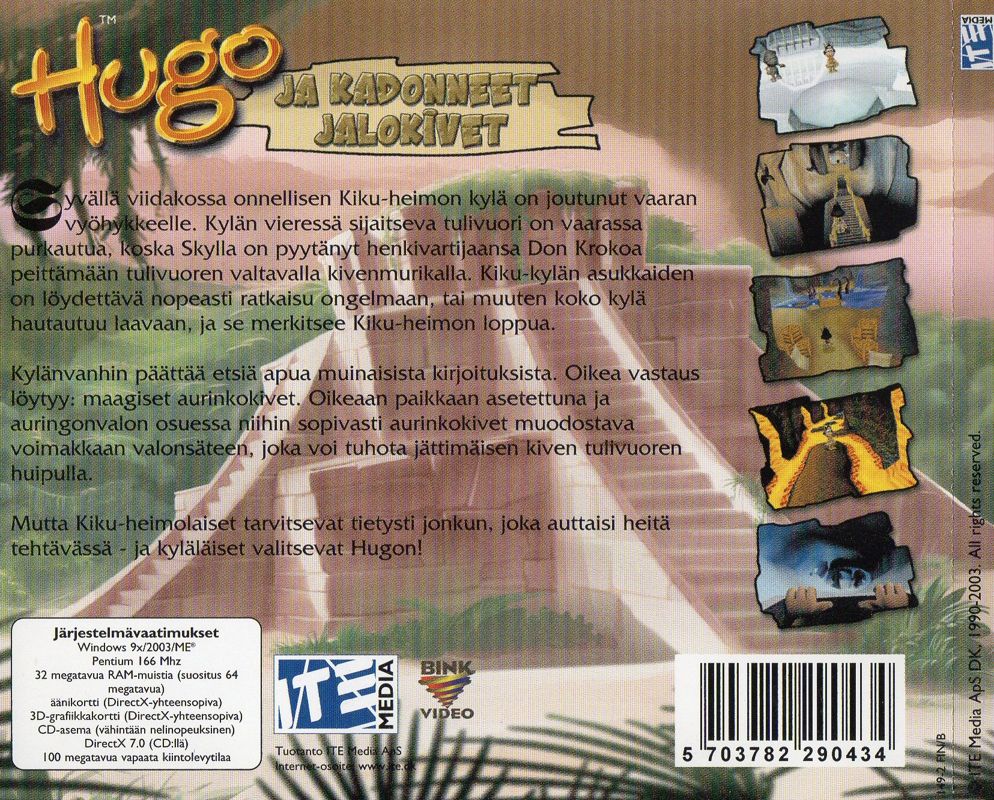 Back Cover for Hugo: The Quest for the Sunstones (Windows)