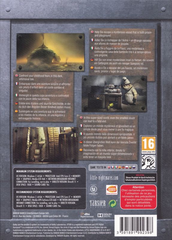 Back Cover for Little Nightmares (Six Edition) (Windows)