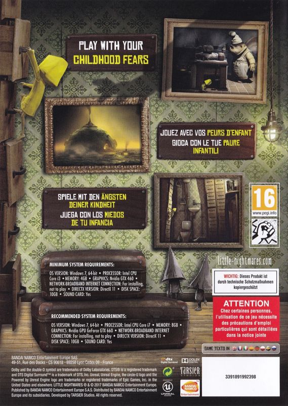 Very Little Nightmares cover or packaging material - MobyGames