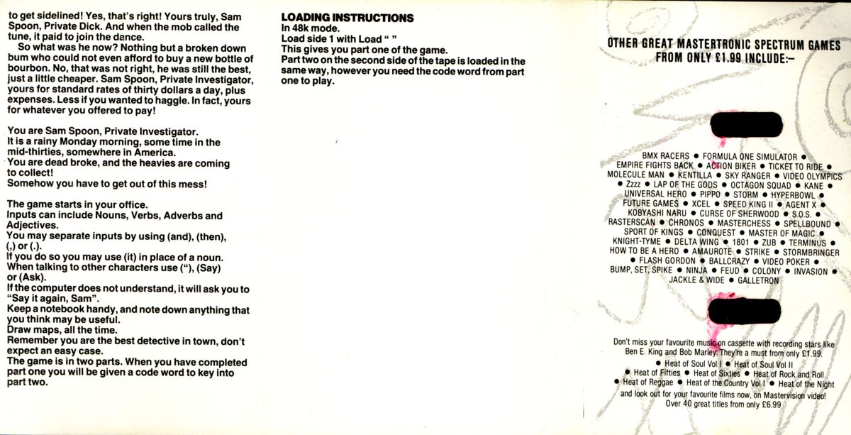 Inside Cover for Play It Again Sam (ZX Spectrum)
