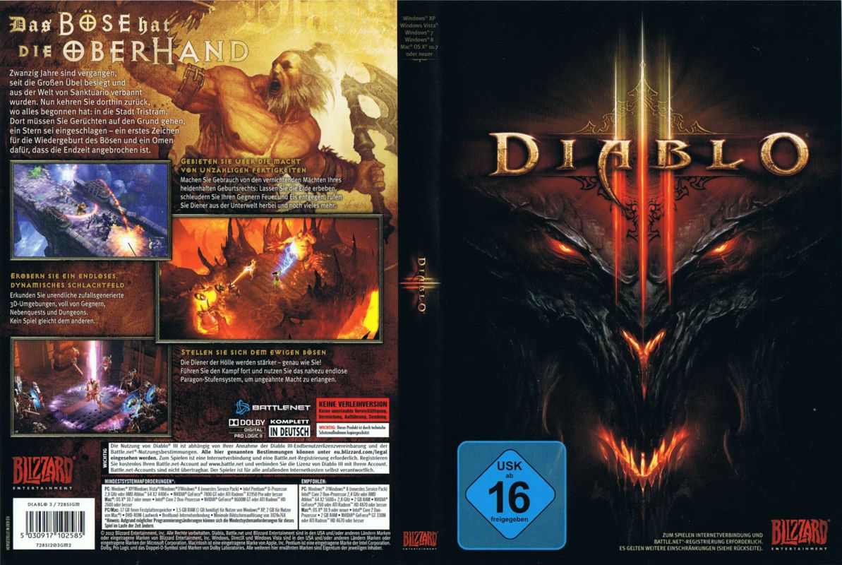 Other for Diablo III (Macintosh and Windows) (2014 release with Hearthstone voucher): DVD Sleeve Full Cover