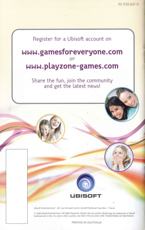 Advertisement for Imagine: Party Babyz (Wii): Ubisoft advertisment - back