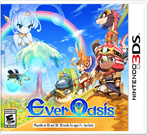 Front Cover for Ever Oasis (Nintendo 3DS) (download release)