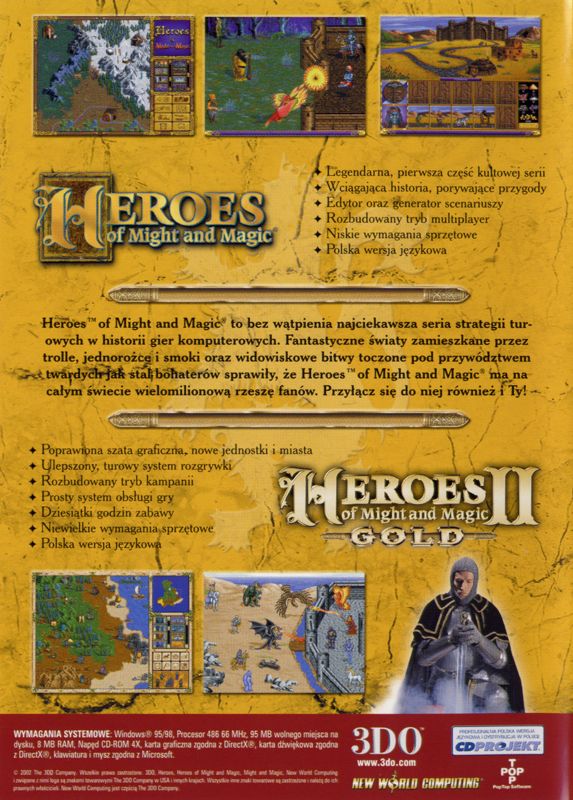 Other for Heroes of Might and Magic IV (Windows) (Includes Heroes of Might & Magic and Heroes of Might & Magic II Gold as a free bonus): Keep Case with Bonus Games - Back